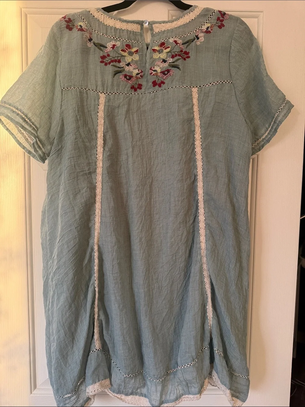Umgee Dress Womens Large Boho Floral Embroidered Tunic Cottagecore Flirty - Picture 8 of 11